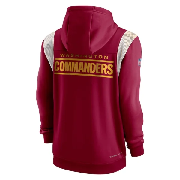 Washington commanders nike performance sideline lockup full zip hoodie Burgundy M