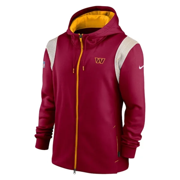 Washington commanders nike performance sideline lockup full zip hoodie Burgundy S