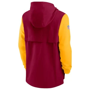 Washington commanders nike sideline player quarter zip hoodie Burgundygold L