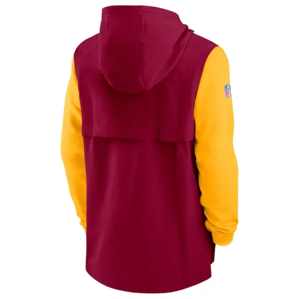Washington commanders nike sideline player quarter zip hoodie Burgundygold L