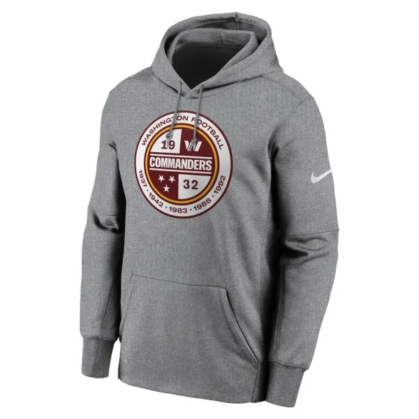 Washington commanders nike therma pullover hoodie Heathered charcoal M