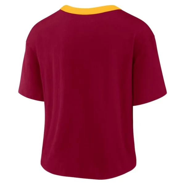 Washington commanders nike womens high hip fashion cropped top Burgundy M