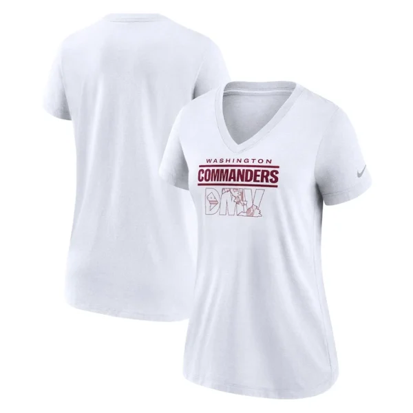 Washington commanders nike womens hometown collection tri blend v neck t shirt White