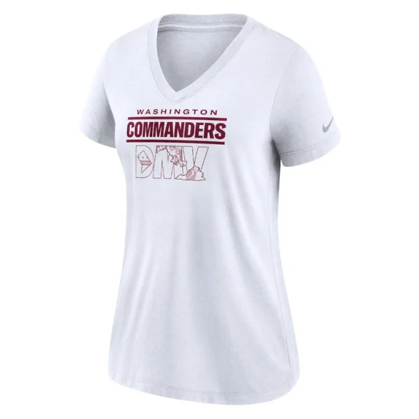 Washington commanders nike womens hometown collection tri blend v neck t shirt White M