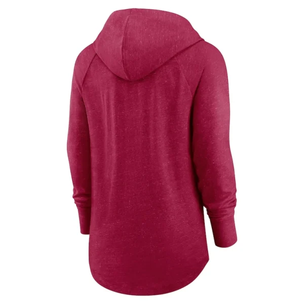 Washington commanders nike womens minimal statement lightweight raglan funnel neck pullover hoodie Burgundy M