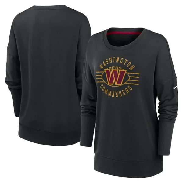 Washington commanders nike womens rewind playback icon performance pullover sweatshirt Black