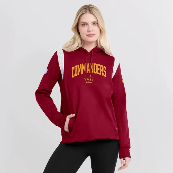 Washington commanders nike womens sideline stack performance pullover hoodie Burgundy L