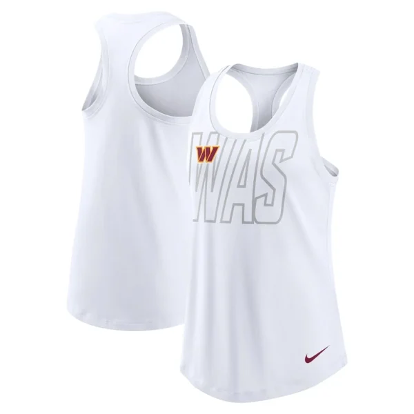 Washington commanders nike womens tri blend scoop neck racerback tank top White