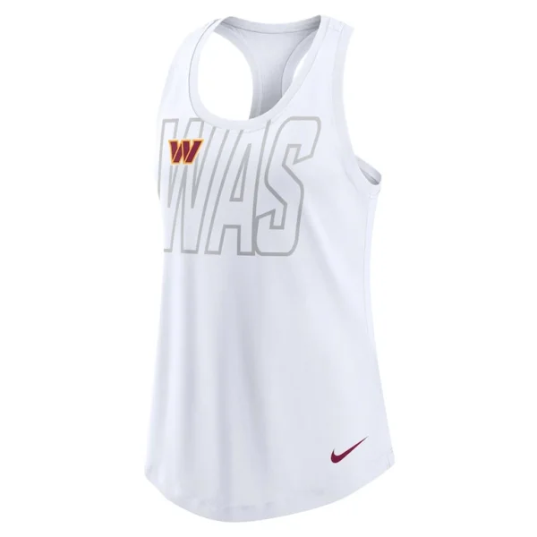 Washington commanders nike womens tri blend scoop neck racerback tank top White S