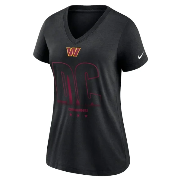 Washington commanders nike womens tri blend v neck t shirt Heathered black M