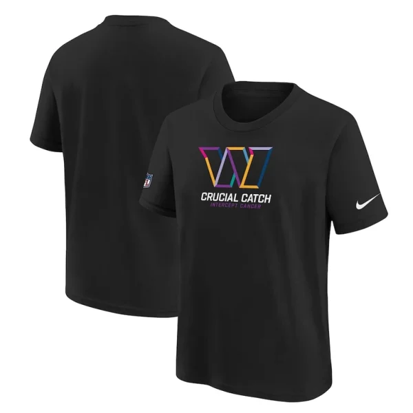 Washington commanders nike youth 2024 nfl crucial catch tri blend t shirt Black