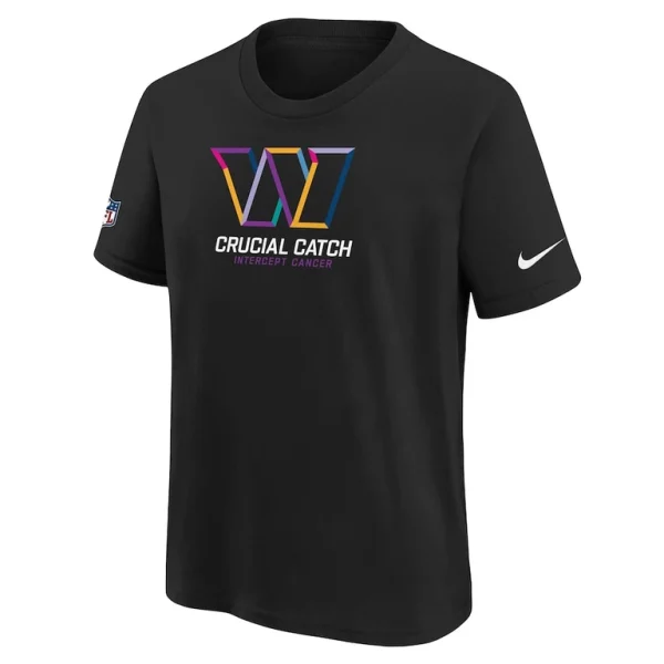 Washington commanders nike youth 2024 nfl crucial catch tri blend t shirt Black Yth M