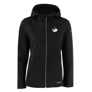 Womens evoke eco softshell recycled full zip hooded jacket Cardinal S