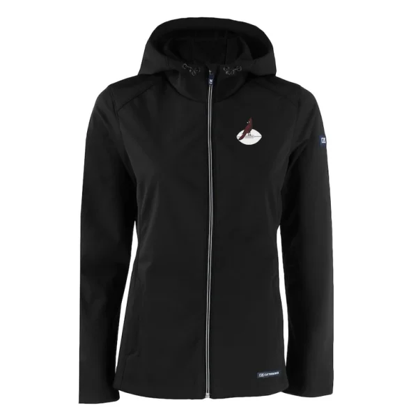 Womens evoke eco softshell recycled full zip hooded jacket Cardinal S