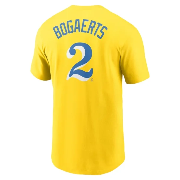 Xander bogaerts boston red sox nike city connect name number t shirt Gold L