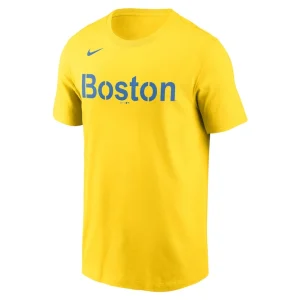 Xander bogaerts boston red sox nike city connect name number t shirt Gold M