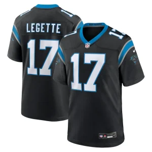 Xavier legette carolina panthers nike 2024 nfl first round pick game player jersey Black