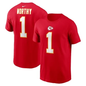 Xavier worthy kansas city chiefs nike name number t shirt Red