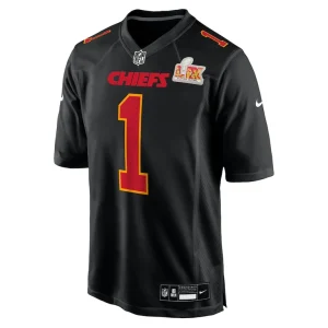 Xavier worthy kansas city chiefs nike super bowl lix fashion game jersey Carbon black M