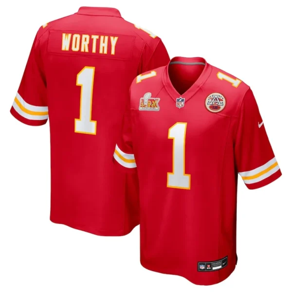 Xavier worthy kansas city chiefs nike super bowl lix game jersey Red