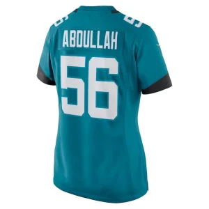 Yasir abdullah jacksonville jaguars nike womens team game jersey Teal L