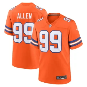 Zach allen denver broncos nike mile high collection 1977 throwback player game jersey Orange