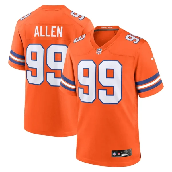 Zach allen denver broncos nike mile high collection 1977 throwback player game jersey Orange
