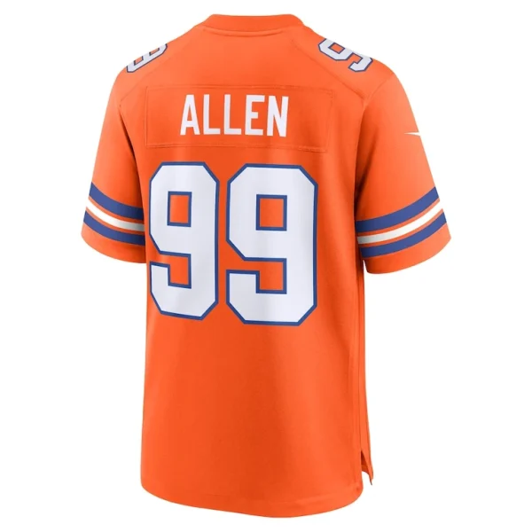 Zach allen denver broncos nike mile high collection 1977 throwback player game jersey Orange L
