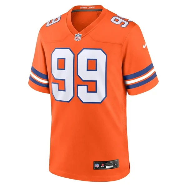 Zach allen denver broncos nike mile high collection 1977 throwback player game jersey Orange M