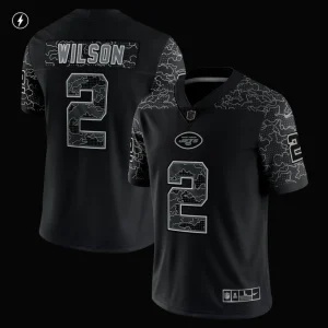 Zach wilson new york jets nike rflctv limited jersey Black M