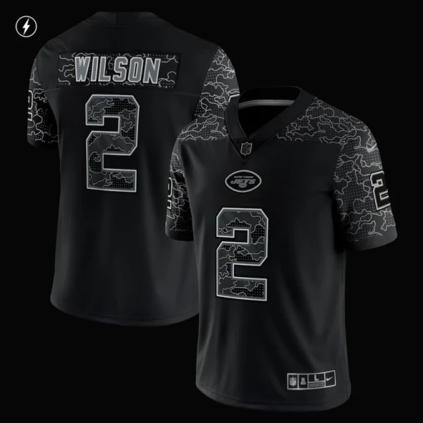 Zach wilson new york jets nike rflctv limited jersey Black M