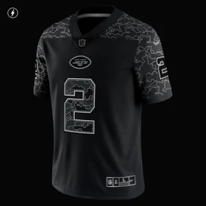 Zach wilson new york jets nike rflctv limited jersey Black XL