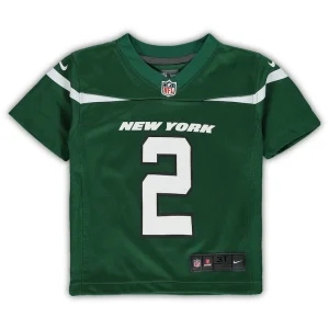 Zach wilson new york jets nike toddler game jersey Green 3T