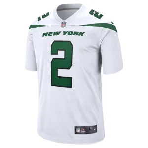 Zach wilson new york jets nike white game jersey White M