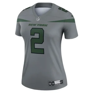 Zach wilson new york jets nike womens inverted legend player performance top Gray M