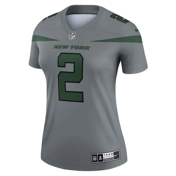 Zach wilson new york jets nike womens inverted legend player performance top Gray M