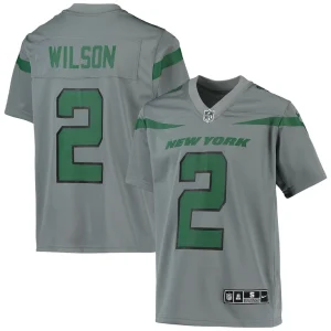 Zach wilson new york jets nike youth inverted team game jersey Gray