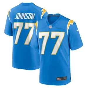 Zion johnson los angeles chargers nike player game jersey Powder blue