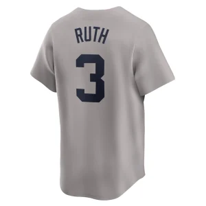 Babe ruth new york yankees nike throwback cooperstown collection limited jersey Gray L