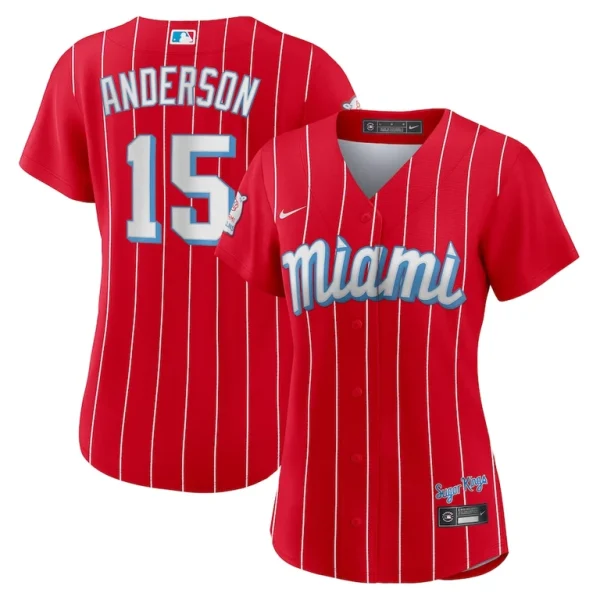 Brian anderson miami marlins nike womens 2021 city connect replica player jersey Red