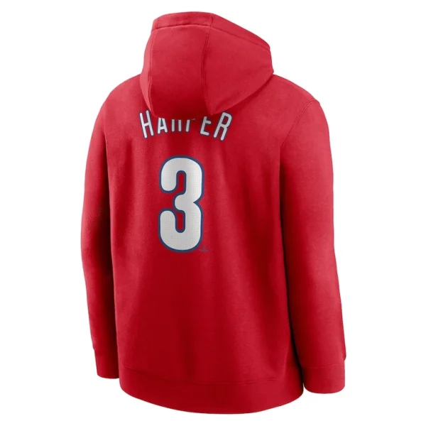 Bryce harper philadelphia phillies nike player name number club pullover hoodie Red L