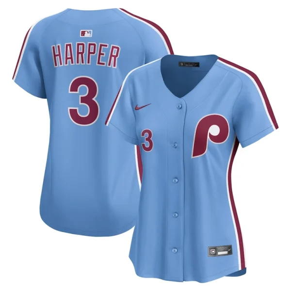 Bryce harper philadelphia phillies nike womens alternate limited jersey – light blue Multi