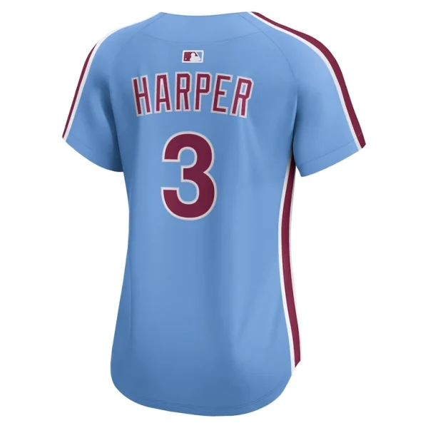 Bryce harper philadelphia phillies nike womens alternate limited jersey – light blue Multi L