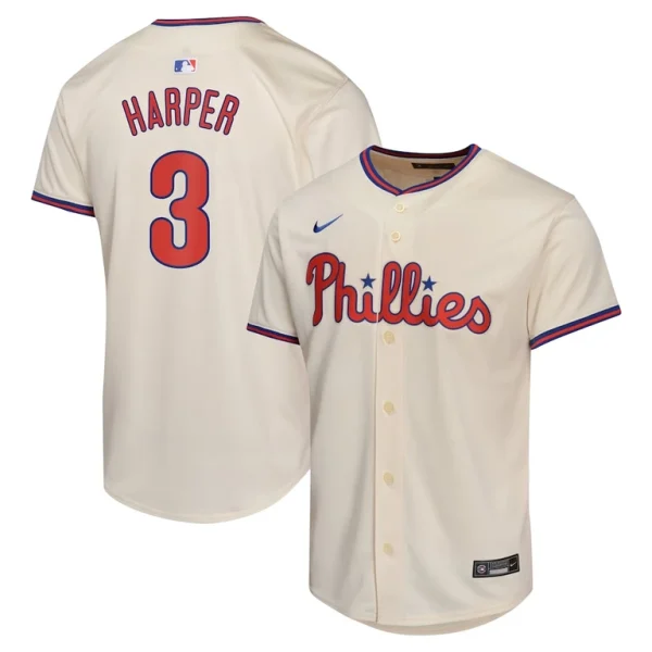 Bryce harper philadelphia phillies nike youth alternate limited player jersey Cream