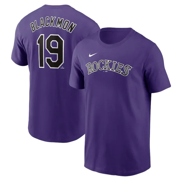 Charlie blackmon colorado rockies nike fuse name number t shirt Purple