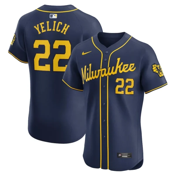Christian yelich milwaukee brewers nike alternate home elite player jersey Navy