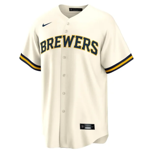 Christian yelich milwaukee brewers nike alternate replica player jersey Cream M