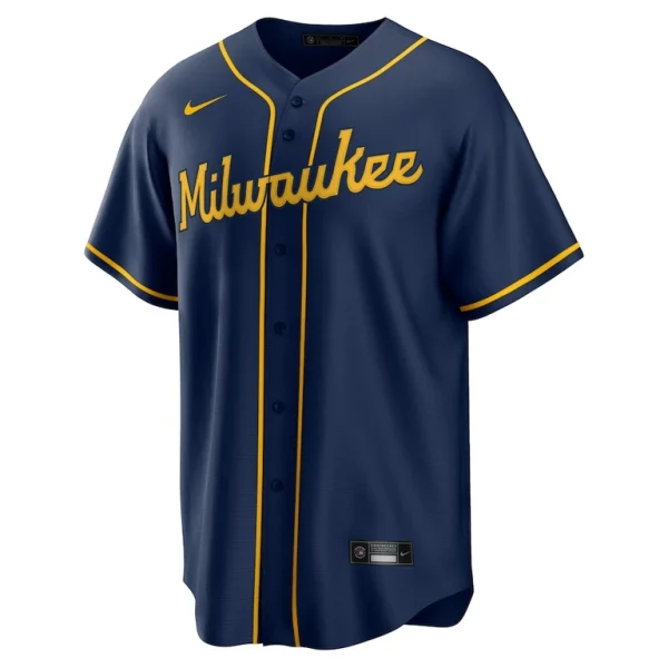 Christian yelich milwaukee brewers nike alternate replica player jersey Navy M