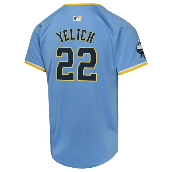 Christian yelich milwaukee brewers nike youth city connect limited player jersey Powder blue Yth L