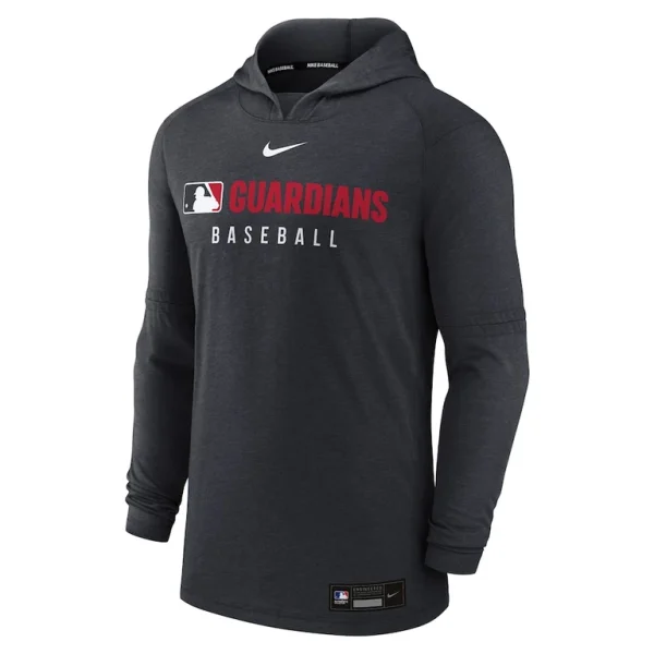 Cleveland guardians nike authentic collection tri blend performance pullover hoodie Heather black M